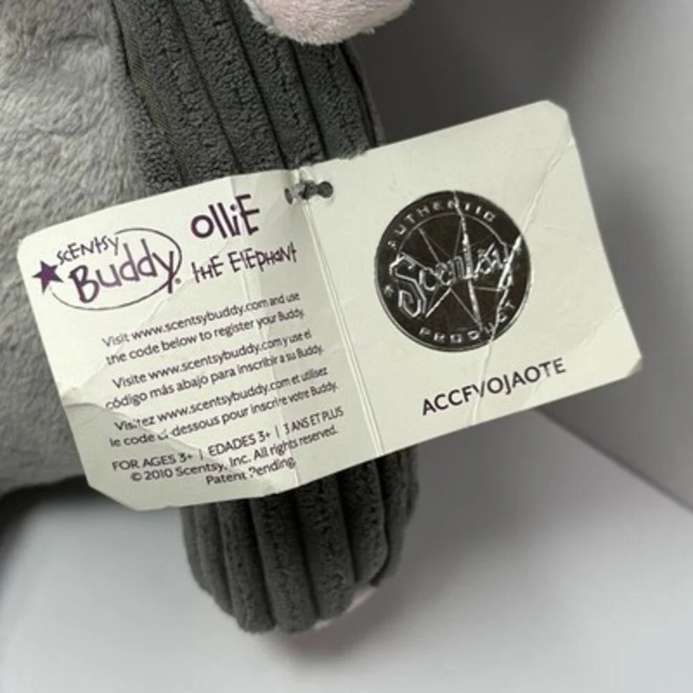 Scentsy Baby Buddy Toy Ollie Elephant NEW  Scent Pack Retired Black Ruby 15”